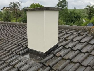 Verputzter Schornstein statt Verkleidung